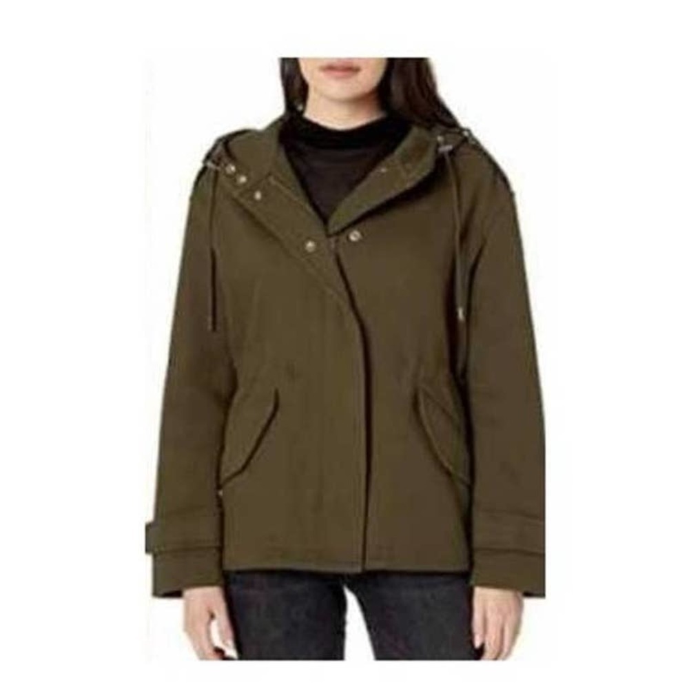 Vince Short Vest Hoodie Wool Jacket In Khaki Women's Size XS